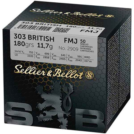 S&B 303 British FMJ 180 grs.